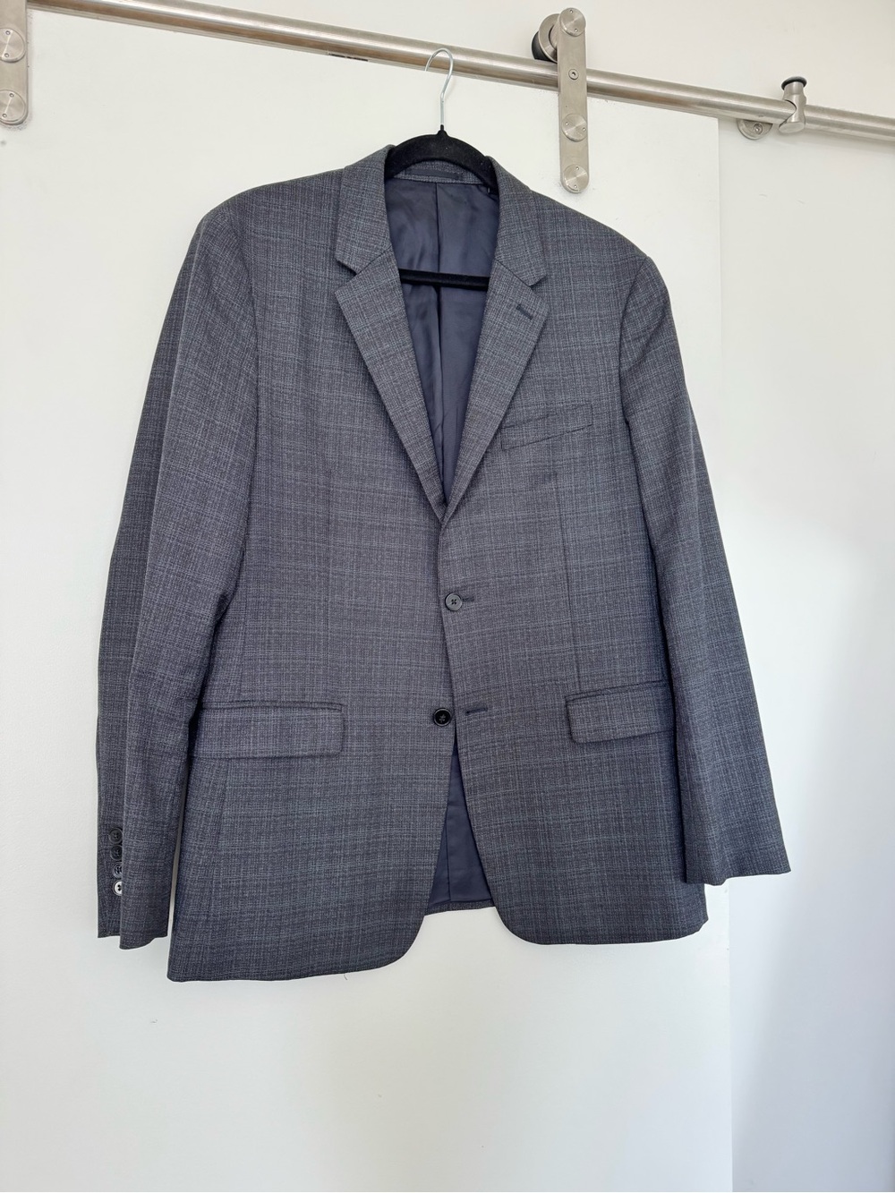 Theory Men's Charcoal Plaid Two-Button Blazer